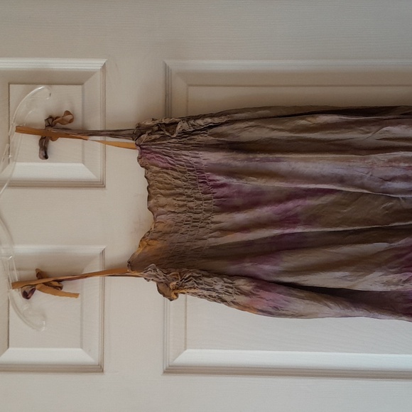 Vintage hippie boho tie dye maxi dress bohemian Retro - Picture 4 of 5